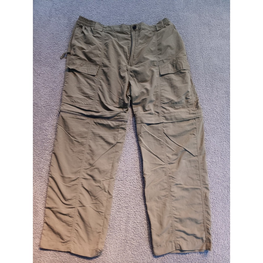 World Wide Sportsman Convertible Cargo Pants XL x 30 Khaki Nylon Hiking Fishing